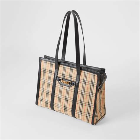 burberry the 1983 check link tote bag black|burberry purses for sale.